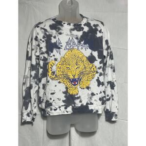 Def Leppard Hysteria Leopard Sweatshirt M Tie Dye Rock Band Bludgeon Riffola